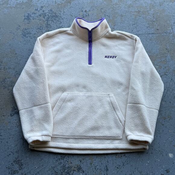 NERDY Fleece 1/4 Zip Japan Streetwear L - Picture 1 of 6